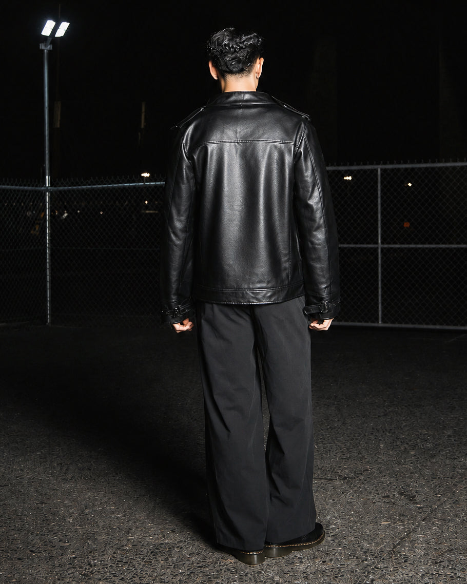 Léo Forte leather jacket - Black