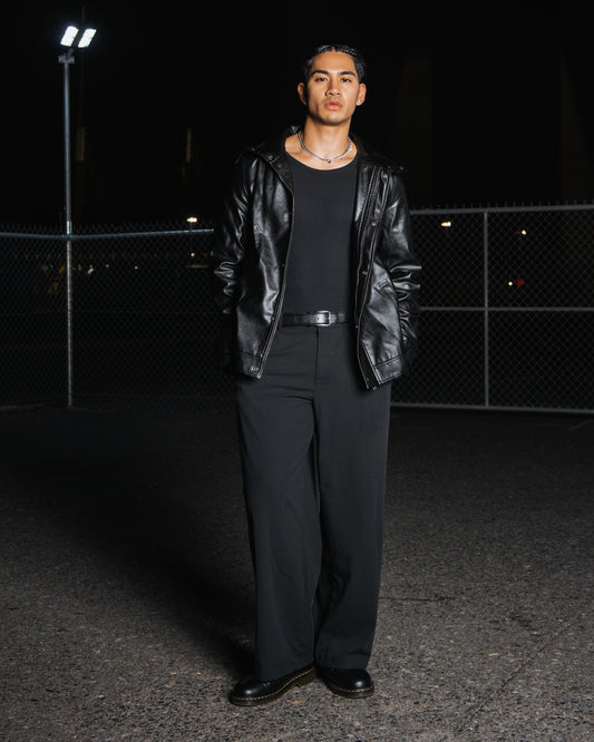 Léo Forte leather jacket - Black