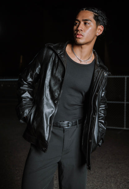 Léo Forte leather jacket - Black