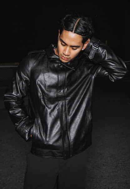 Léo Forte leather jacket - Black