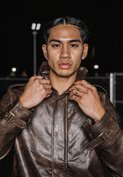 Léo Forte leather jacket - Brown